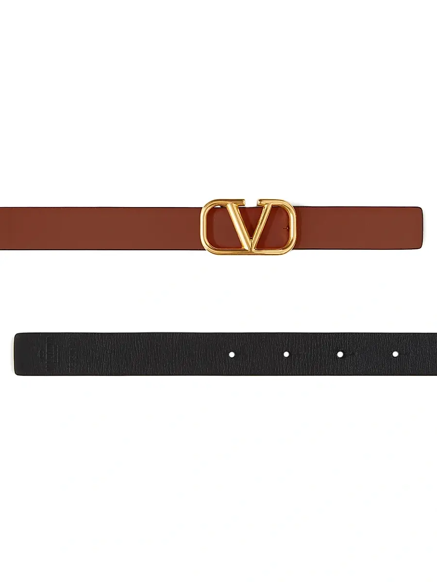 Valentino Women's Reversible Vlogo Signature Belt In Glossy Calfskin 20 MM | Thumbnail 3