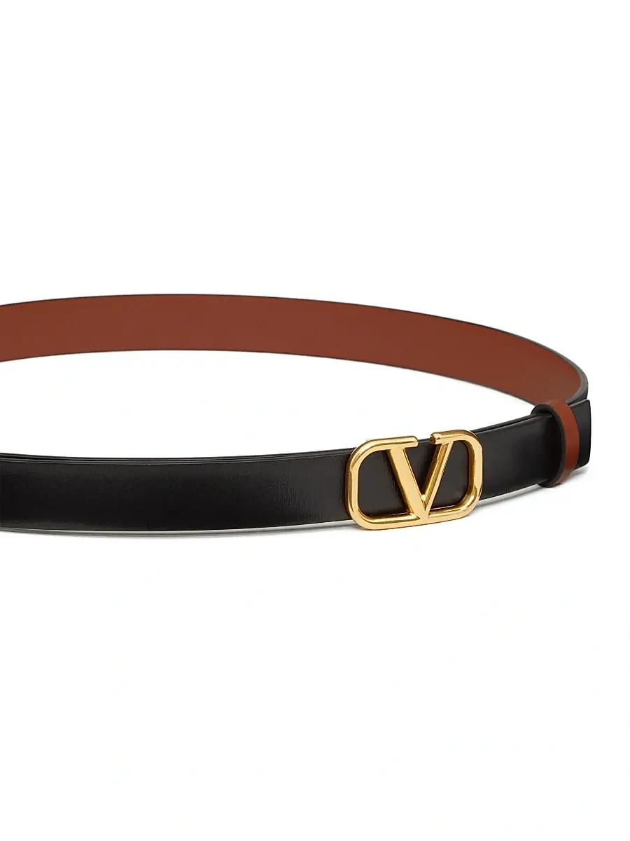 Valentino Women's Reversible Vlogo Signature Belt In Glossy Calfskin 20 MM | Thumbnail 4
