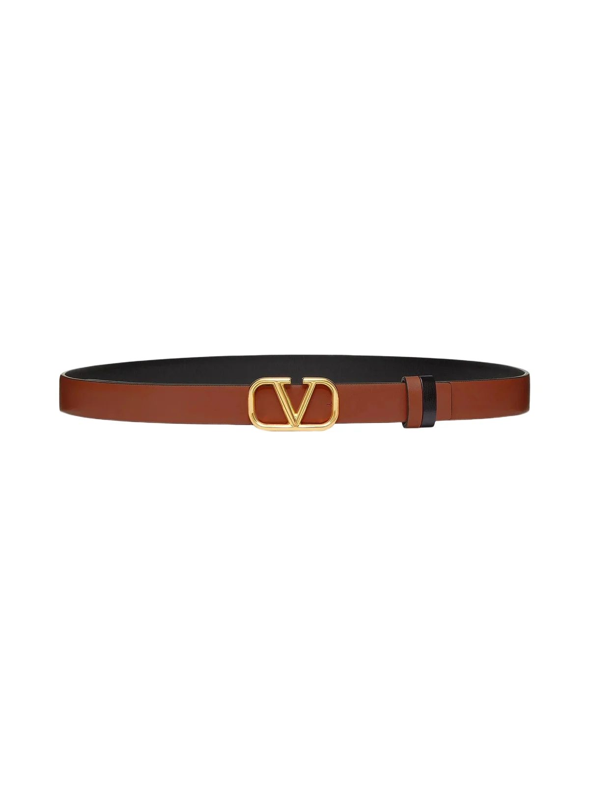Valentino Women's Reversible VLogo Signature Belt in Glossy Calfskin 20MM