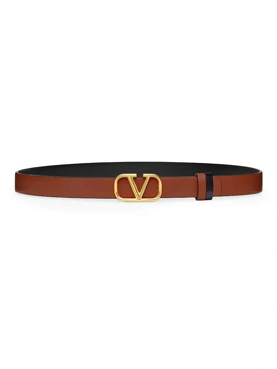 Valentino Women's Reversible Vlogo Signature Belt In Glossy Calfskin 20 MM