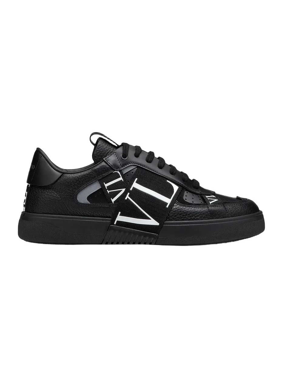 Valentino Men's Low-Top Calfskin VL7N Sneakers With Bands - Black