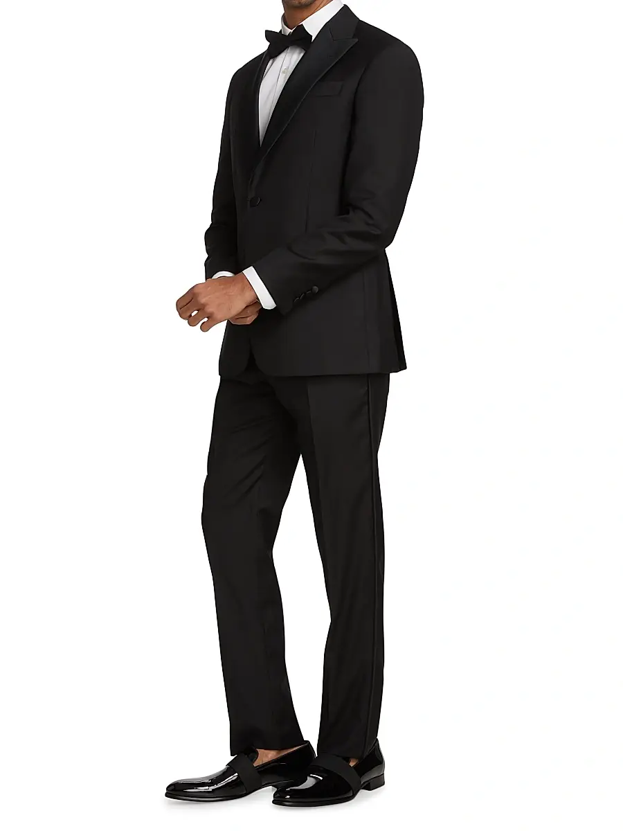 Emporio Armani Men's Peak Lapel Single-Button Suit | Thumbnail 2 Emporio Armani Men's Peak Lapel Single-Button Suit | Thumbnail 2