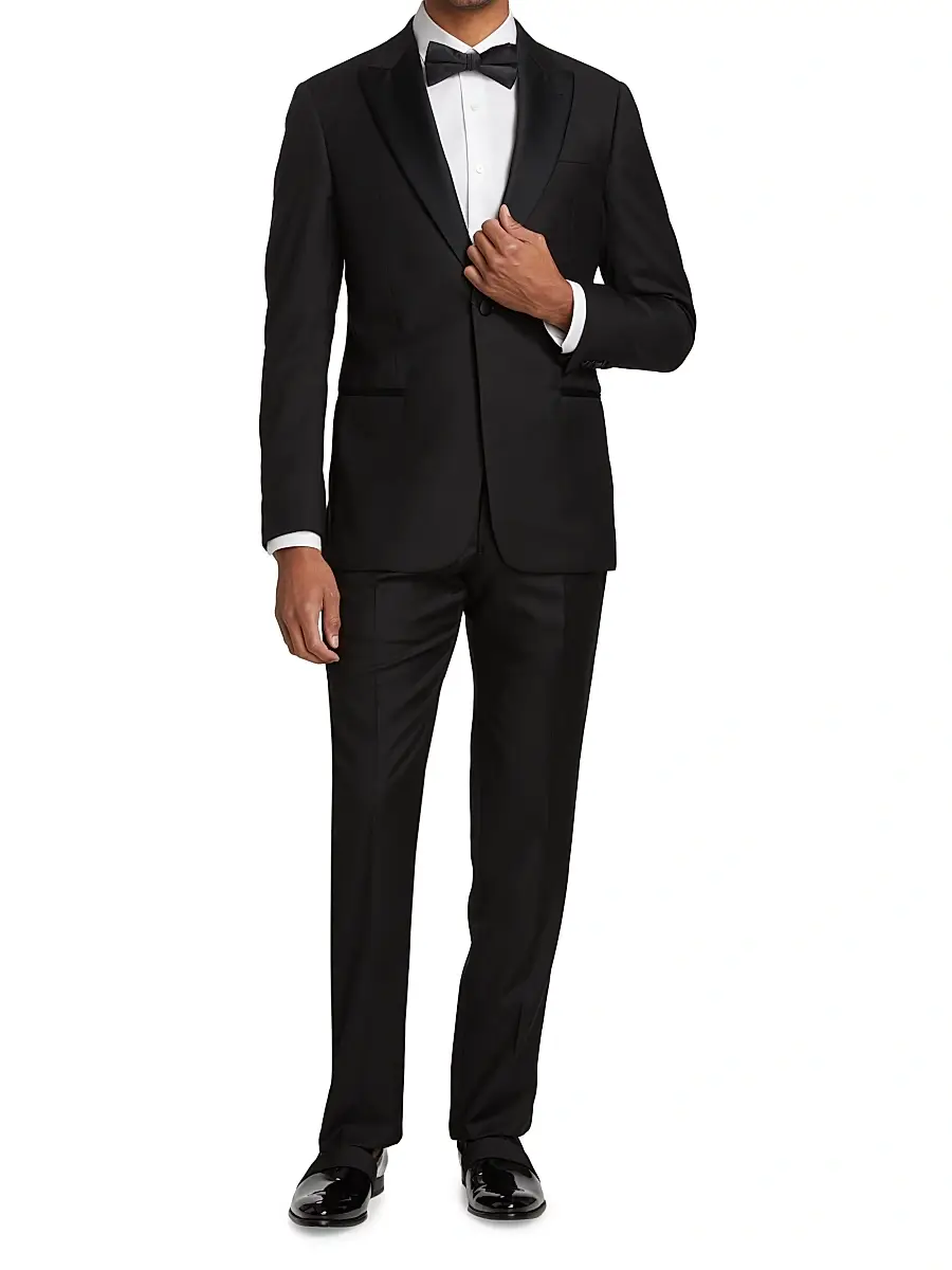Emporio Armani Men's Peak Lapel Single-Button Suit | Thumbnail 3 Emporio Armani Men's Peak Lapel Single-Button Suit | Thumbnail 3