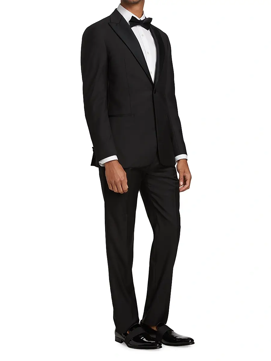 Emporio Armani Men's Peak Lapel Single-Button Suit | Thumbnail 4 Emporio Armani Men's Peak Lapel Single-Button Suit | Thumbnail 4