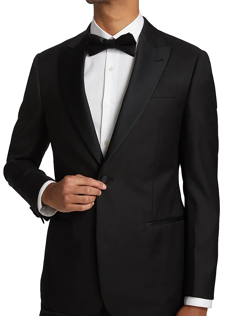 Emporio Armani Men's Peak Lapel Single-Button Suit | Thumbnail 6 Emporio Armani Men's Peak Lapel Single-Button Suit | Thumbnail 6