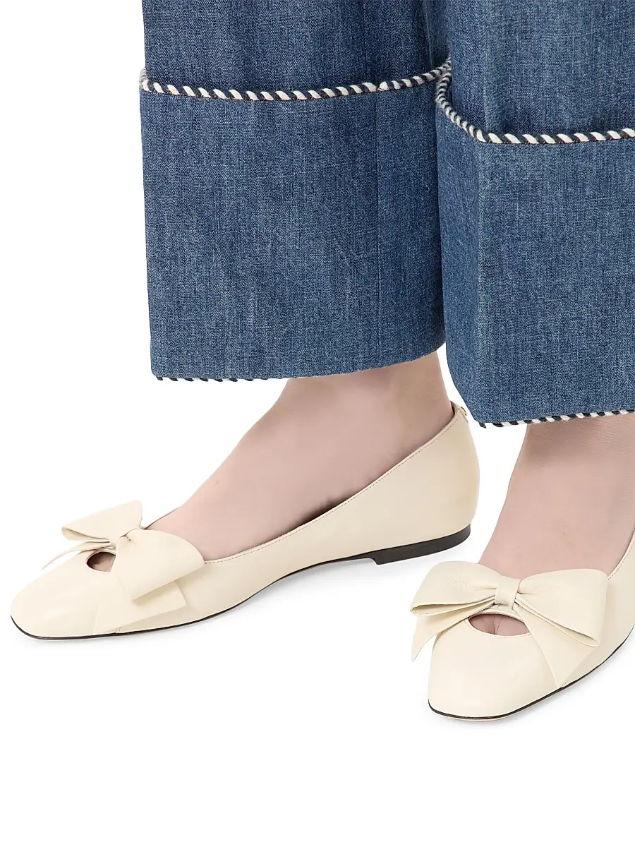 Valentino Women's Bowow Kidskin Ballerinas | Thumbnail 7 Valentino Women's Bowow Kidskin Ballerinas | Thumbnail 7