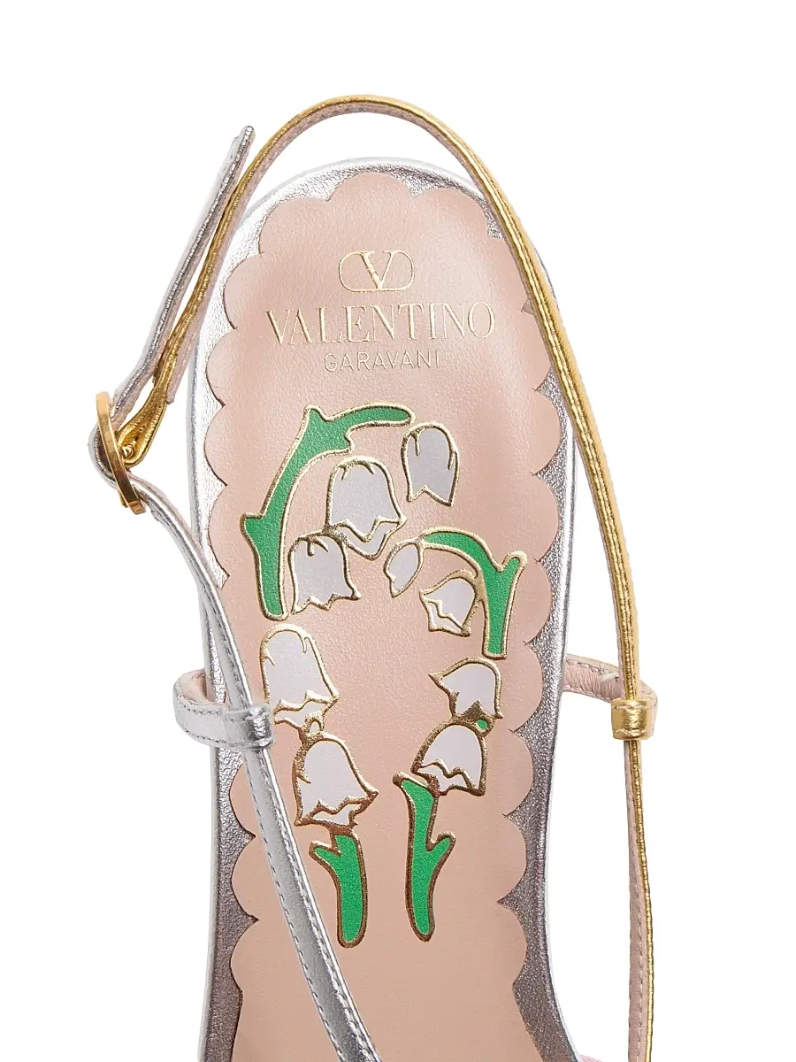 Valentino Women's Bowow 45MM Slingback Pumps in Moire Fabric | Thumbnail 5 Valentino Women's Bowow 45MM Slingback Pumps in Moire Fabric | Thumbnail 5