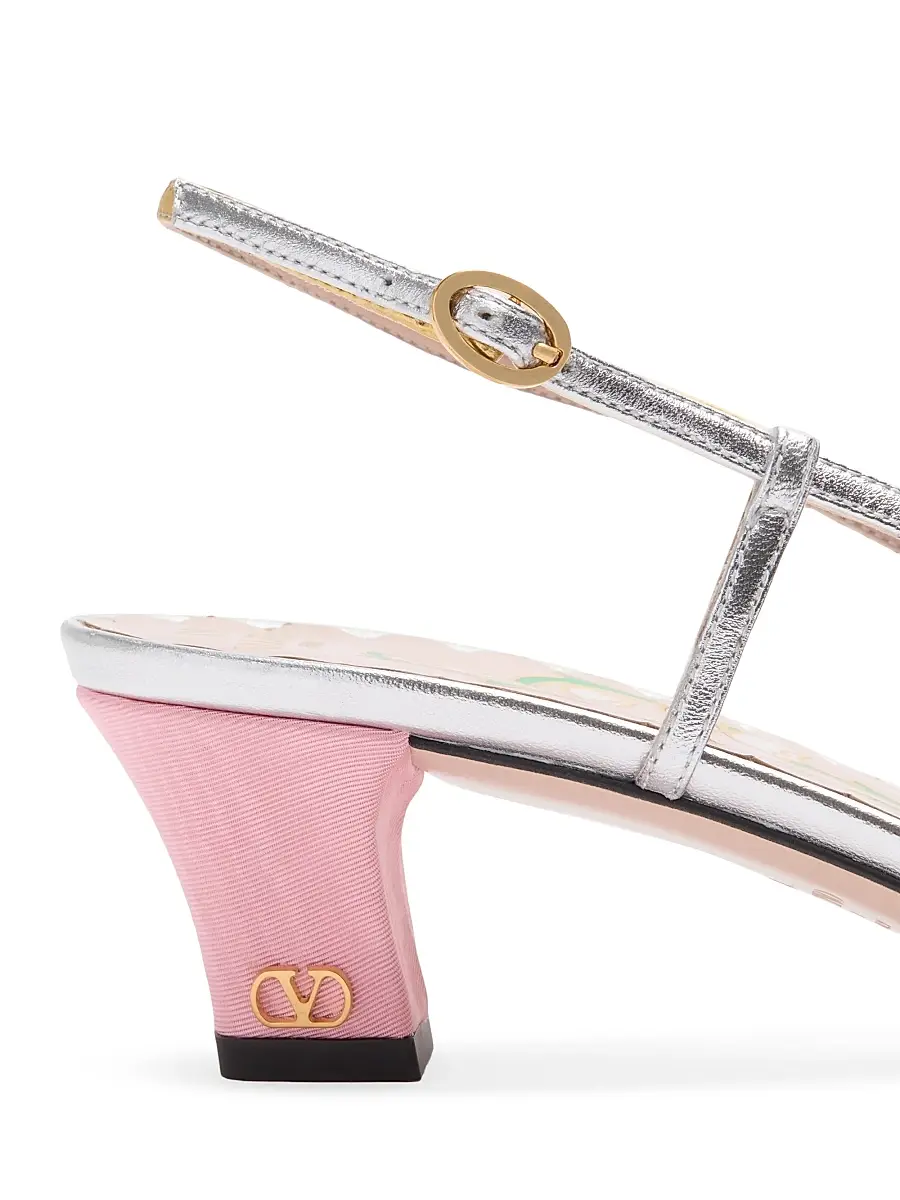 Valentino Women's Bowow 45MM Slingback Pumps in Moire Fabric | Thumbnail 6 Valentino Women's Bowow 45MM Slingback Pumps in Moire Fabric | Thumbnail 6