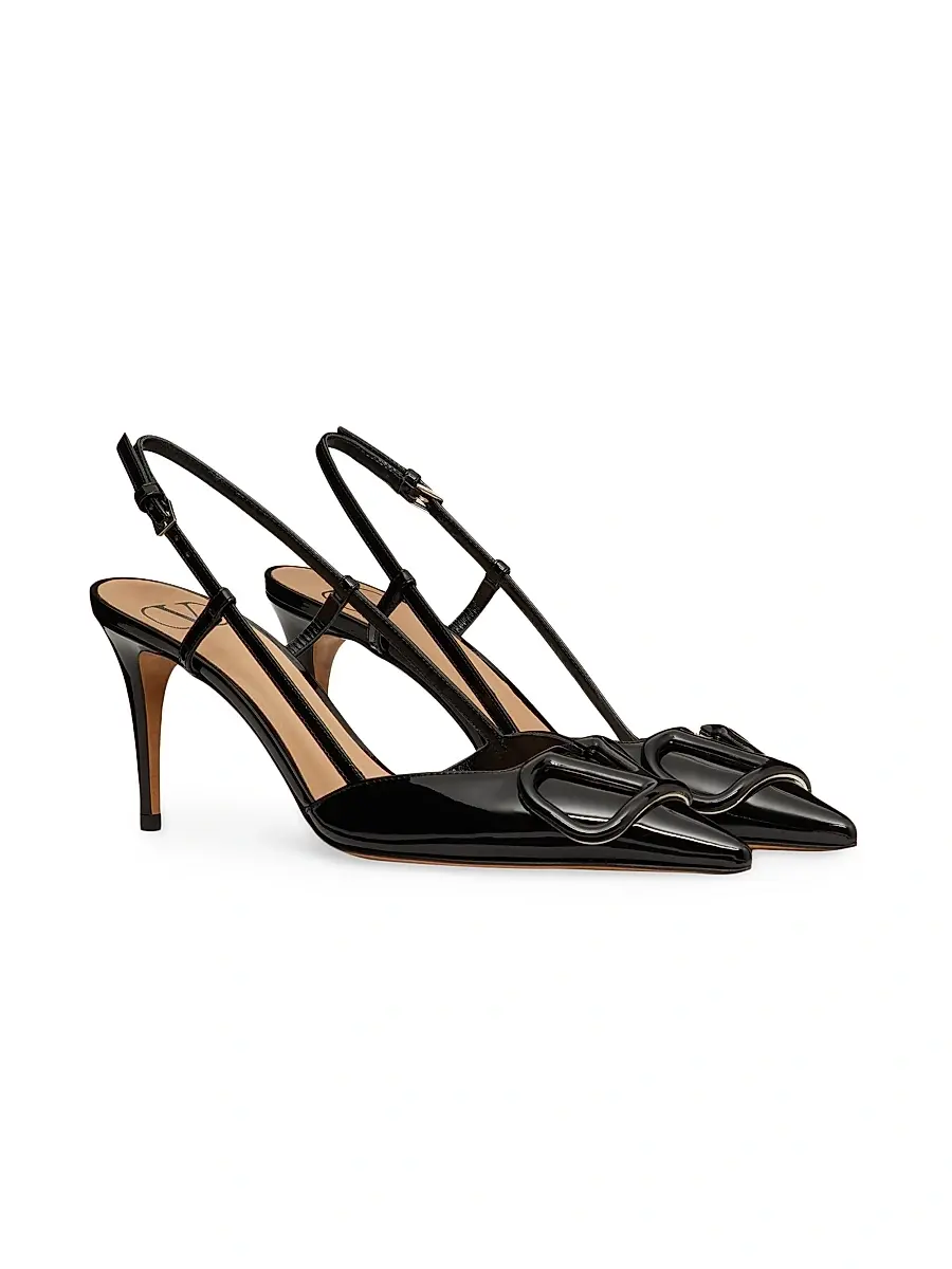 Valentino Women's VLogo Signature Patent Leather Slingback Pumps | Thumbnail 2 Valentino Women's VLogo Signature Patent Leather Slingback Pumps | Thumbnail 2