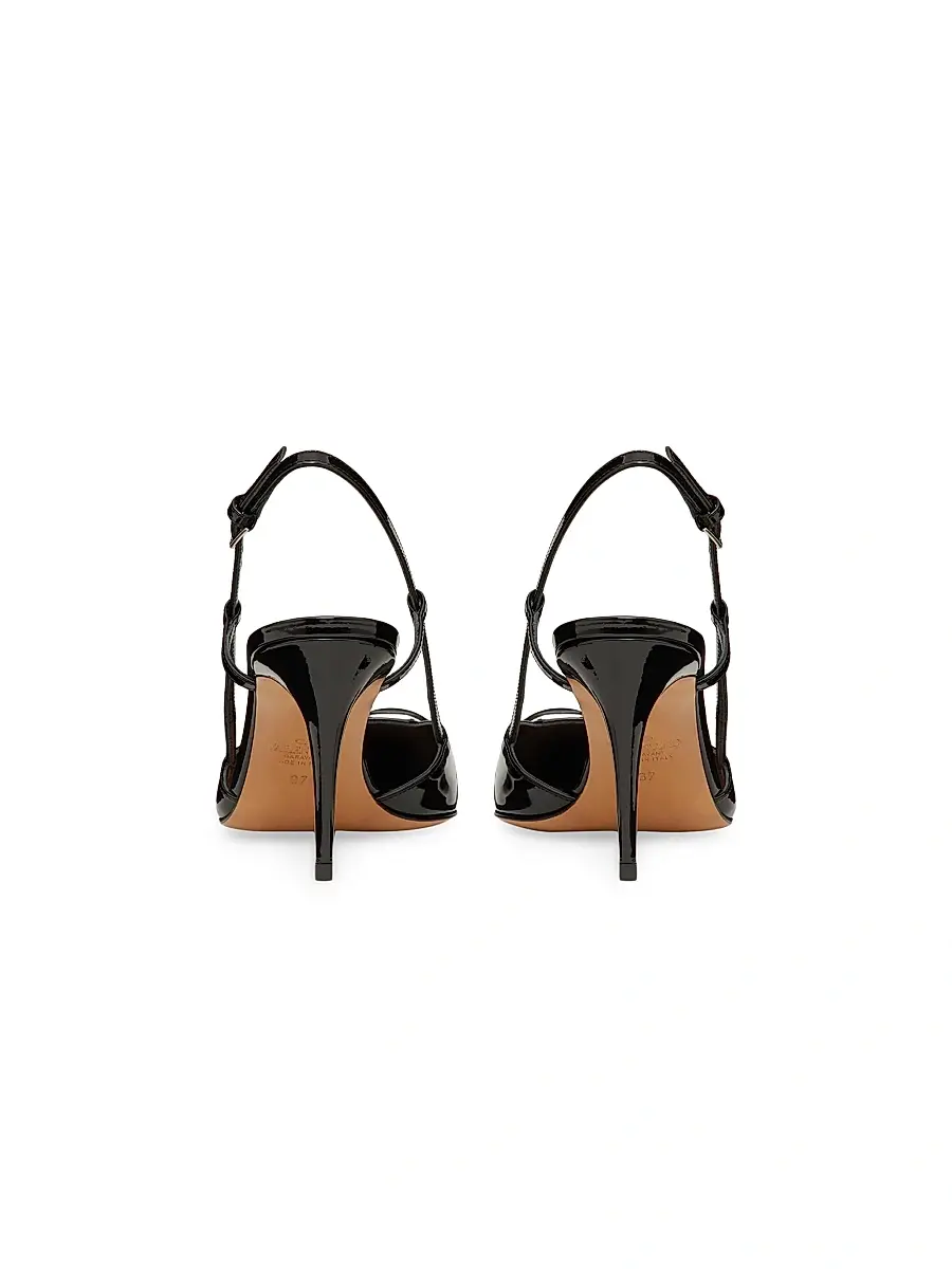 Valentino Women's VLogo Signature Patent Leather Slingback Pumps | Thumbnail 3 Valentino Women's VLogo Signature Patent Leather Slingback Pumps | Thumbnail 3