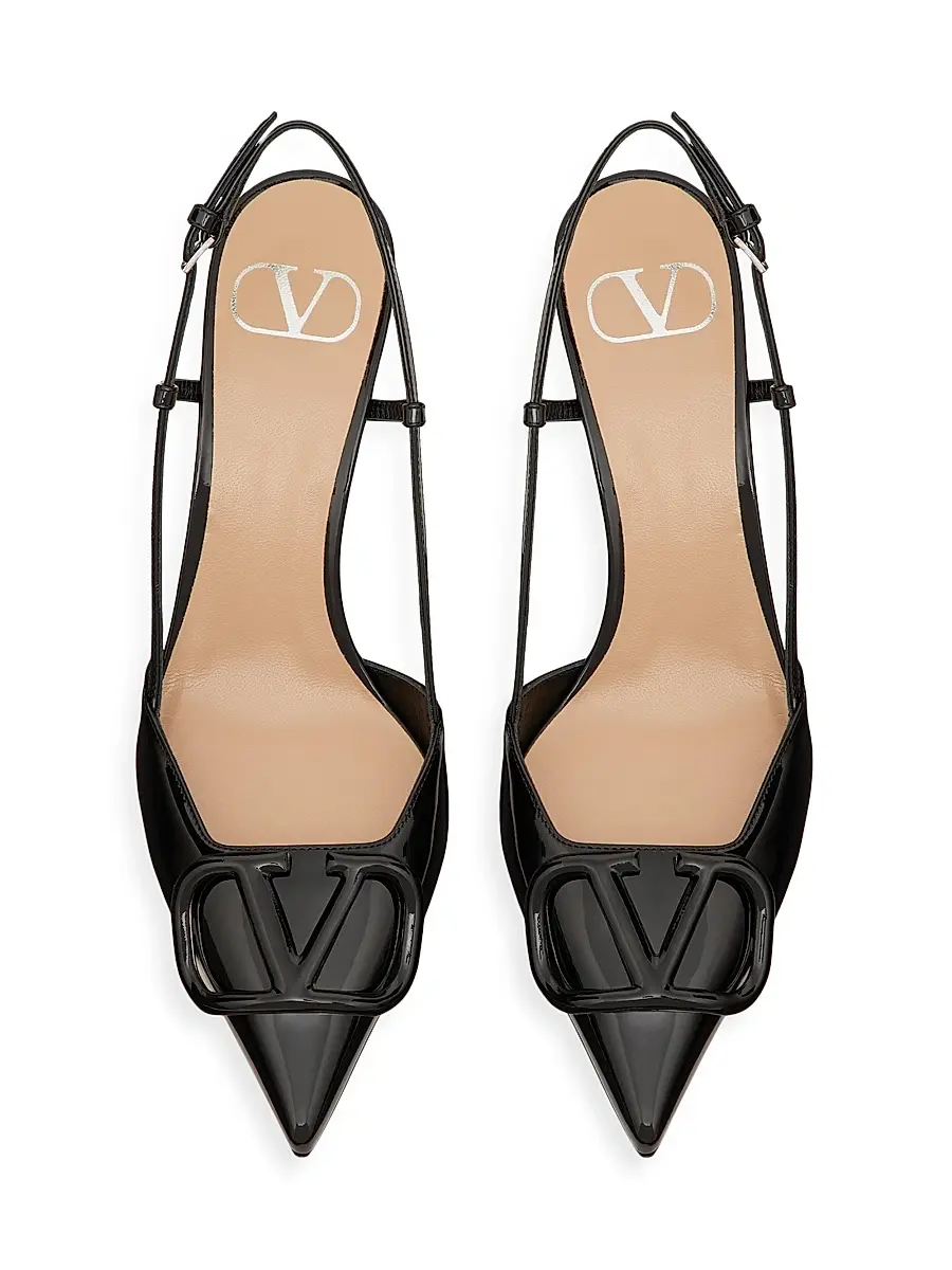 Valentino Women's VLogo Signature Patent Leather Slingback Pumps | Thumbnail 4 Valentino Women's VLogo Signature Patent Leather Slingback Pumps | Thumbnail 4