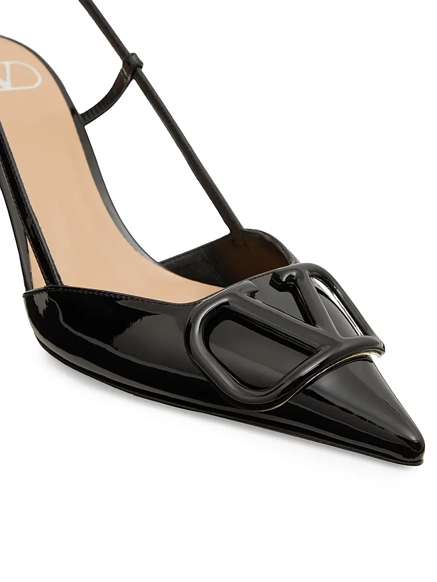 Valentino Women's VLogo Signature Patent Leather Slingback Pumps | Thumbnail 5 Valentino Women's VLogo Signature Patent Leather Slingback Pumps | Thumbnail 5