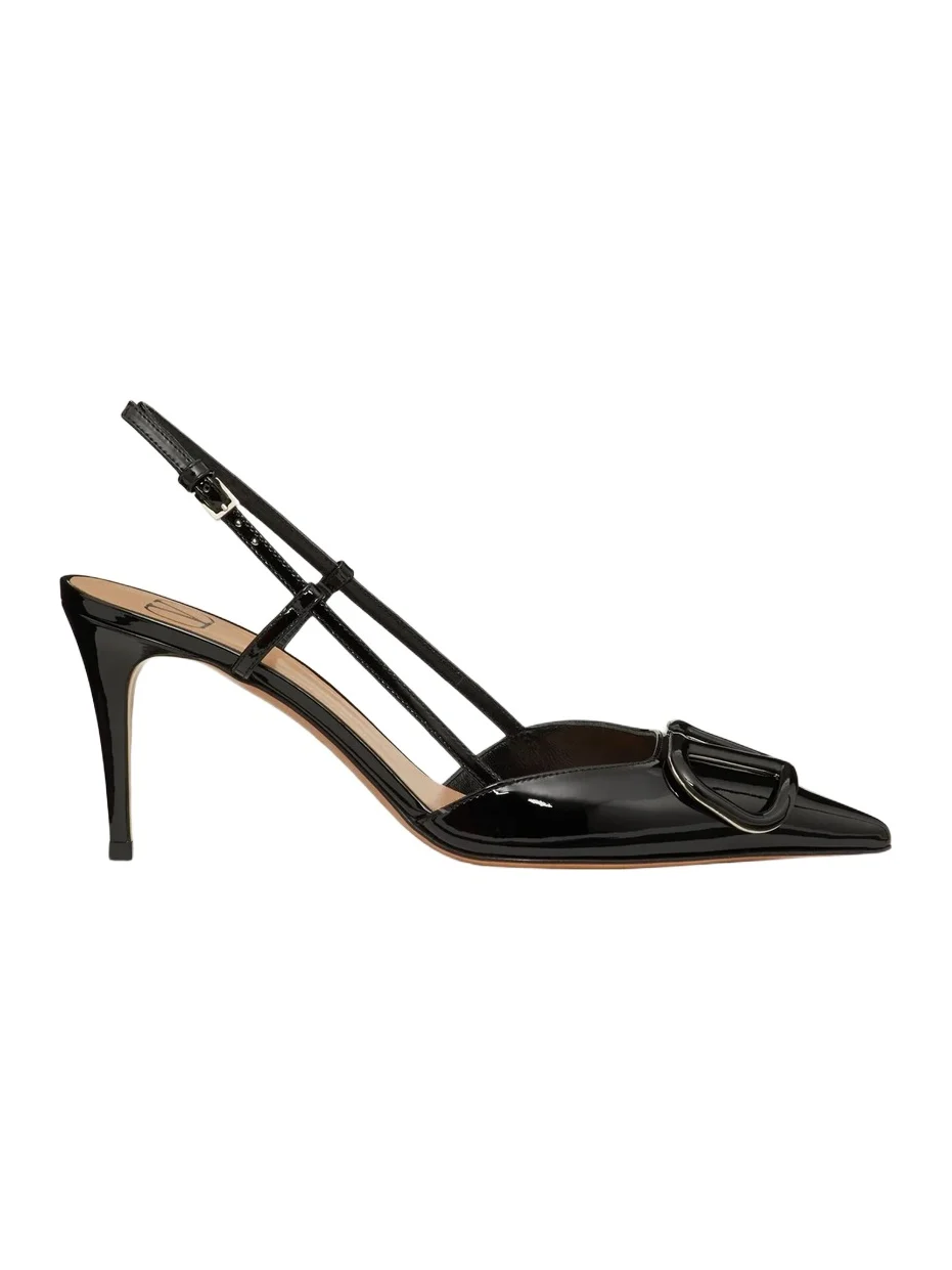 Women's VLogo Signature Patent Leather Slingback Pumps