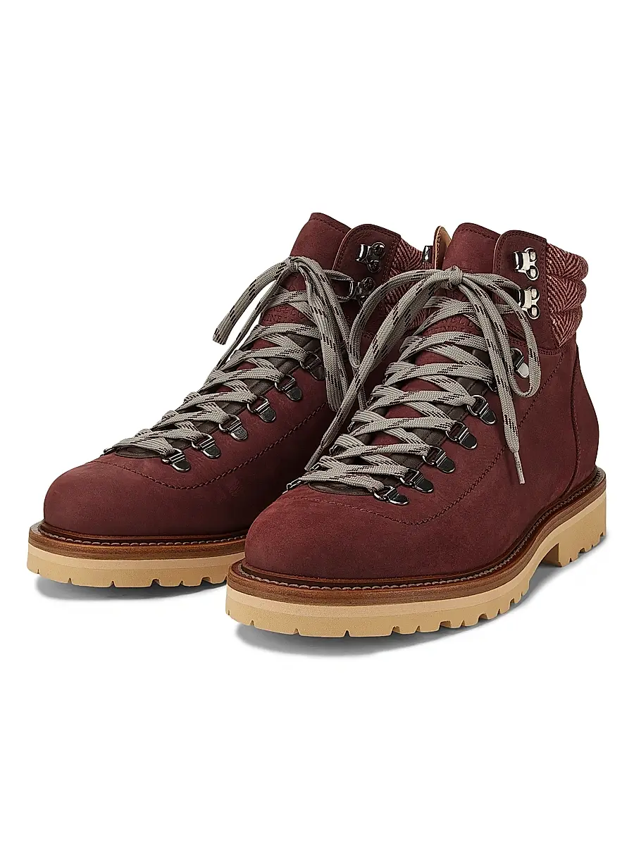Brunello Cucinelli Men's Leather Hiking Boots | Thumbnail 2