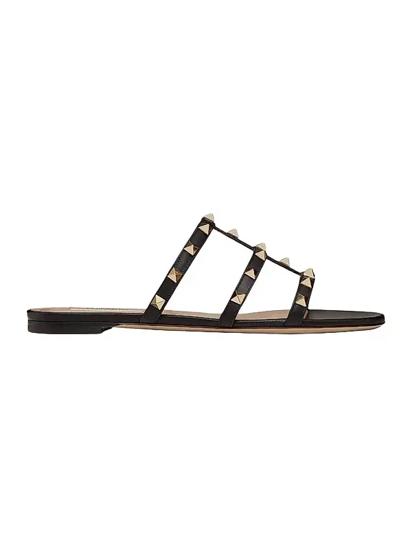 Women's Rockstud Flat Slide Sandals Women's Rockstud Flat Slide Sandals