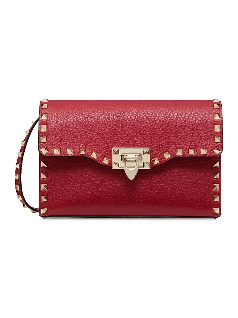 Women's Small Rockstud Grainy Calfskin Crossbody Bag Women's Small Rockstud Grainy Calfskin Crossbody Bag