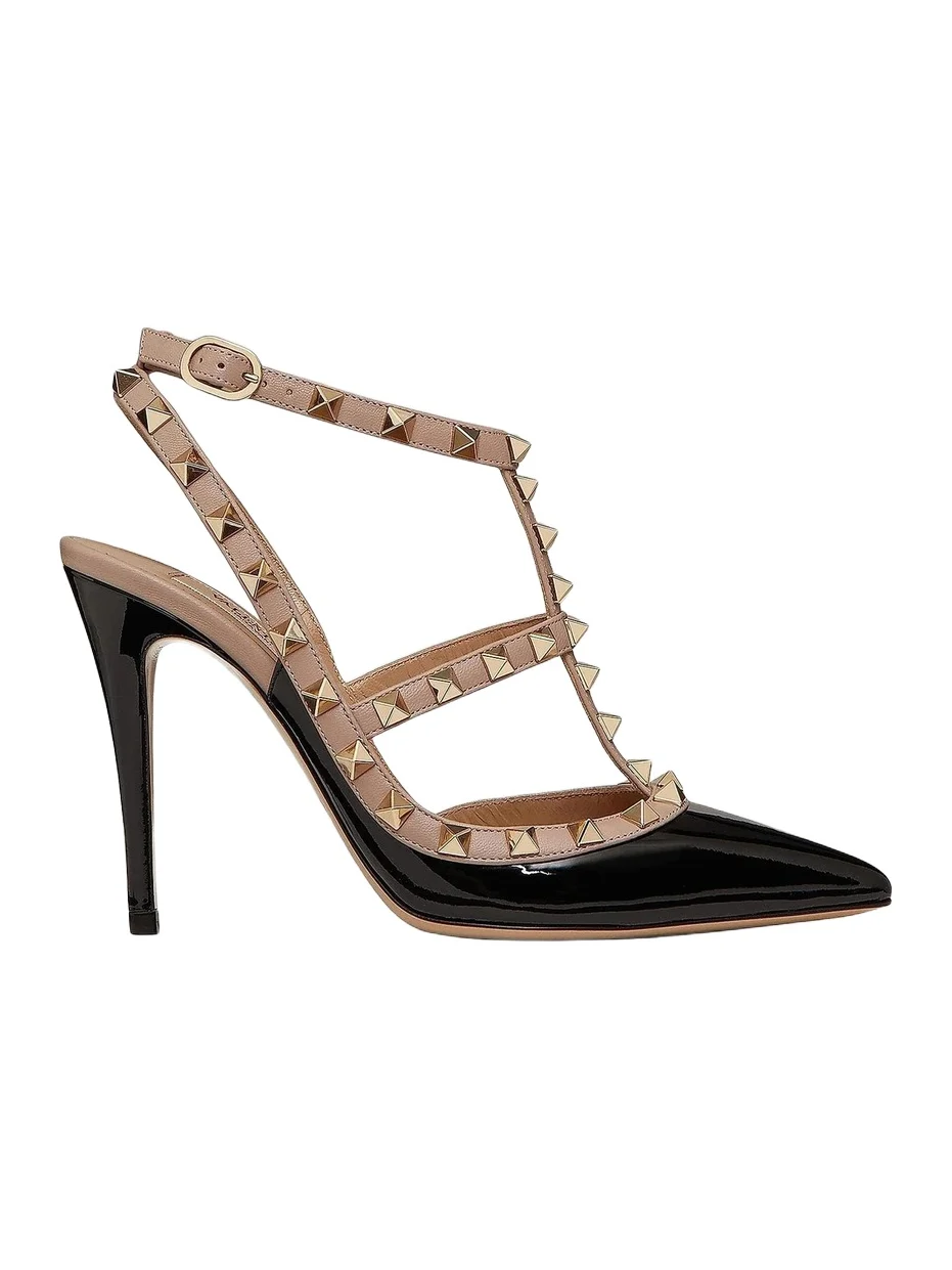 Women's Patent Rockstud Caged Pumps 100 MM Women's Patent Rockstud Caged Pumps 100 MM