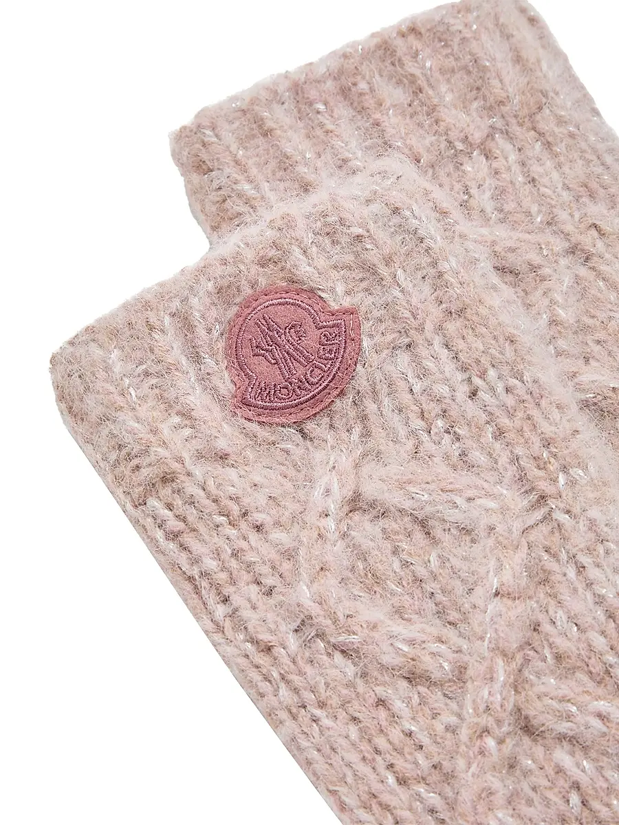 Moncler Women's Gloves in Alpaca Blend - Rose Pink | Thumbnail 2 Moncler Women's Gloves in Alpaca Blend - Rose Pink | Thumbnail 2