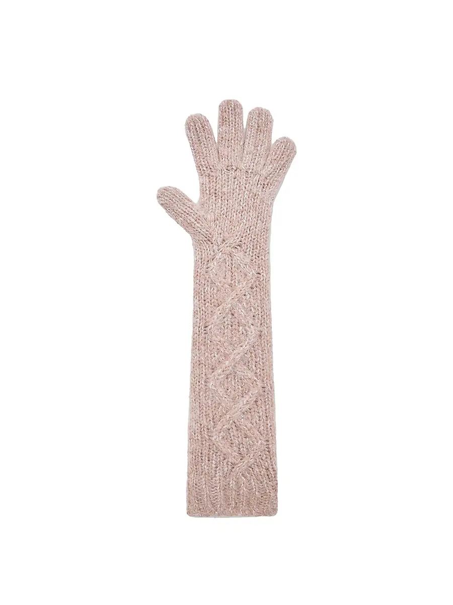 Moncler Women's Gloves in Alpaca Blend - Rose Pink | Thumbnail 3 Moncler Women's Gloves in Alpaca Blend - Rose Pink | Thumbnail 3