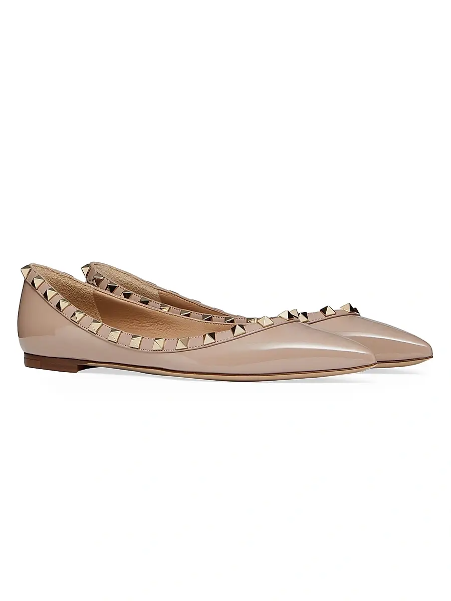 Valentino Women's Patent Rockstud Ballet Flats | Thumbnail 2