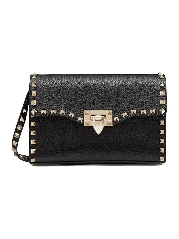 Women's Small Rockstud Grainy Calfskin Crossbody Bag Women's Small Rockstud Grainy Calfskin Crossbody Bag