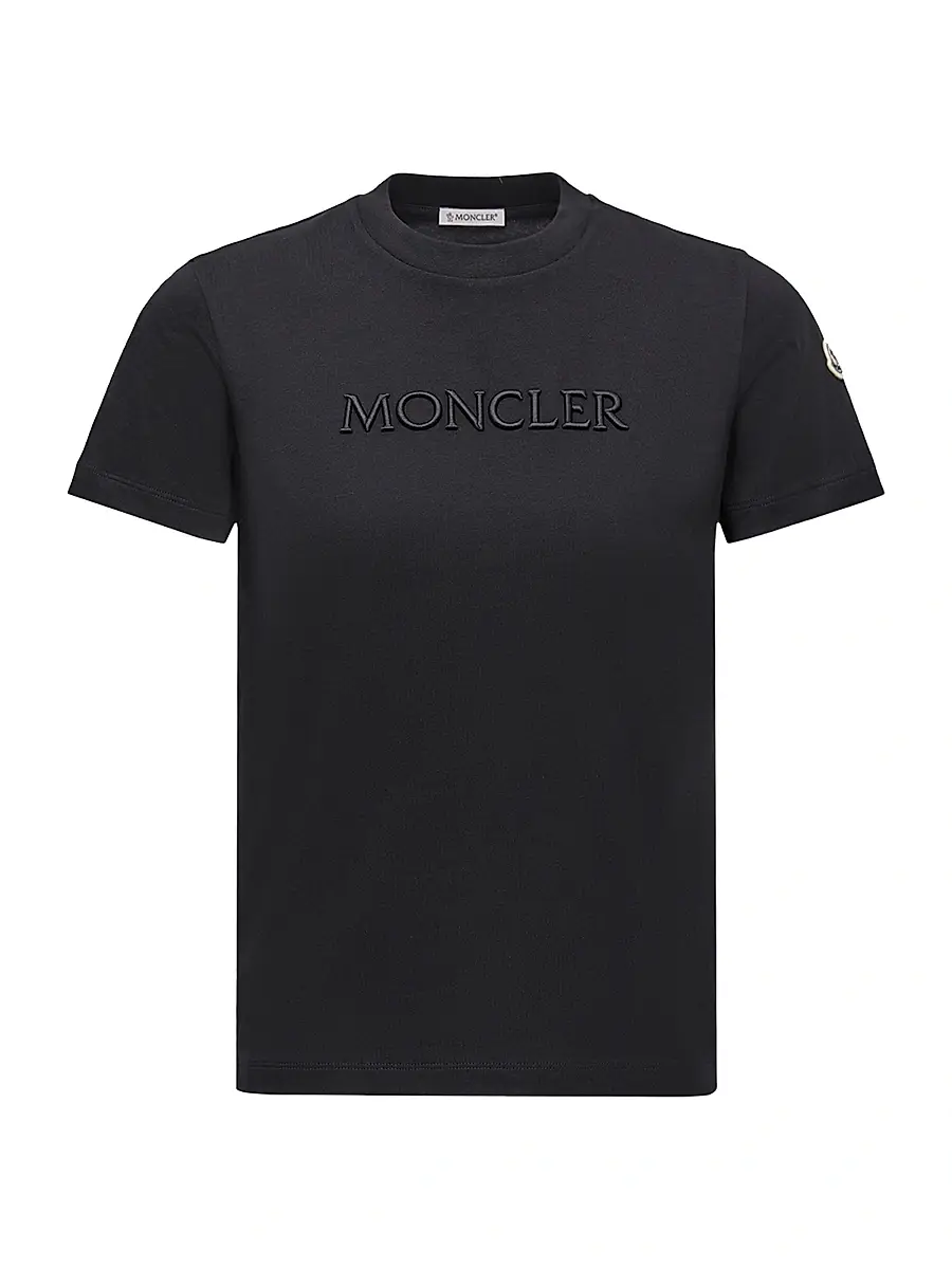 Moncler Women's Crewneck T-Shirt in Cotton - Black | Image 1 Moncler Women's Crewneck T-Shirt in Cotton - Black | Image 1