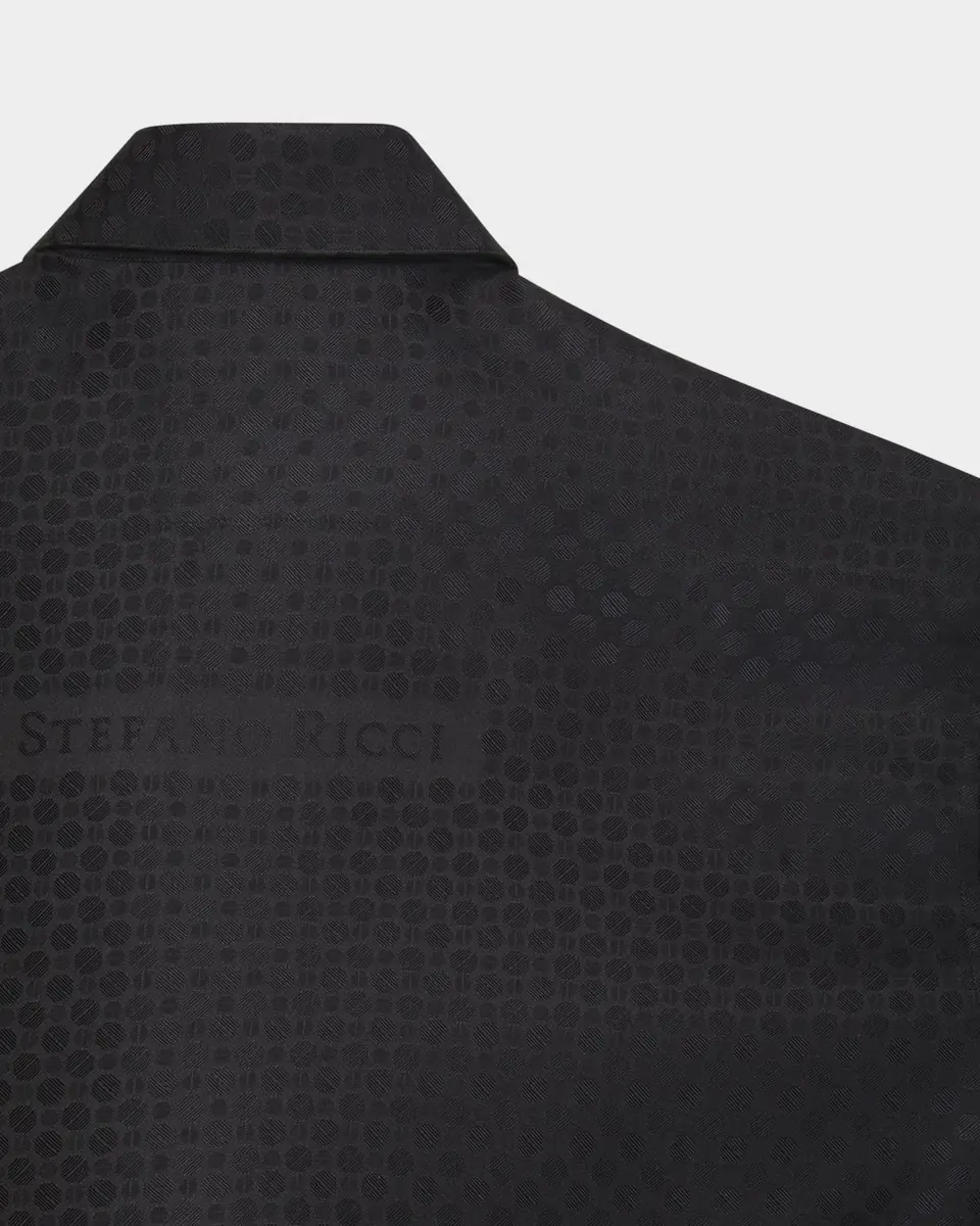 Stefano Ricci Men's Silk Geometric Jacquard Dress Shirt | Thumbnail 3 Stefano Ricci Men's Silk Geometric Jacquard Dress Shirt | Thumbnail 3