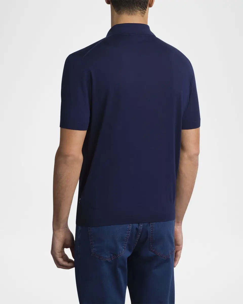 Stefano Ricci Men's Quarter-Zip Short-Sleeve Polo Sweater | Thumbnail 2