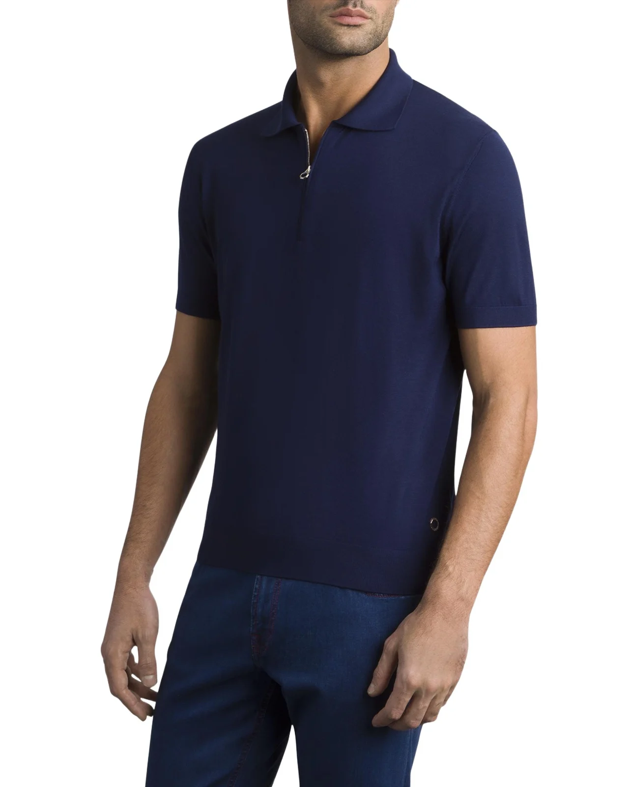 Men's Quarter-Zip Short-Sleeve Polo Sweater