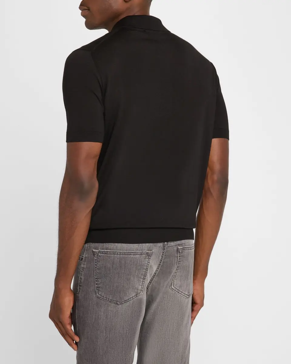 Stefano Ricci Men's Quarter-Zip Short-Sleeve Polo Sweater | Thumbnail 2