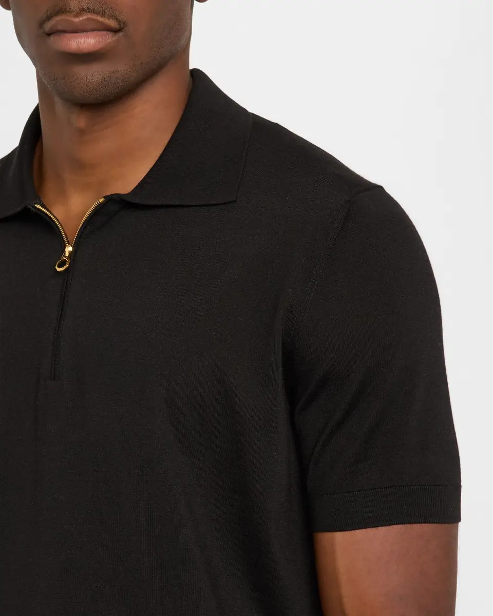 Stefano Ricci Men's Quarter-Zip Short-Sleeve Polo Sweater | Thumbnail 5