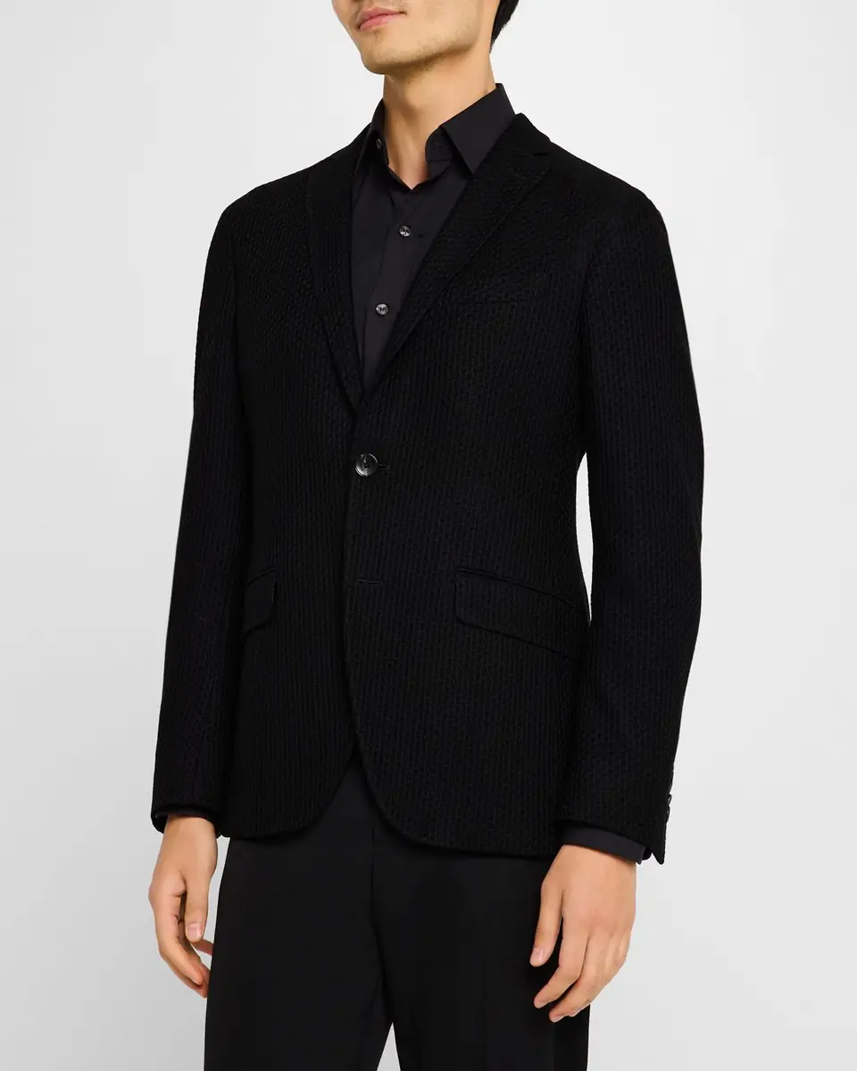 Etro Men's Basic Textured Blazer | Thumbnail 4 Etro Men's Basic Textured Blazer | Thumbnail 4