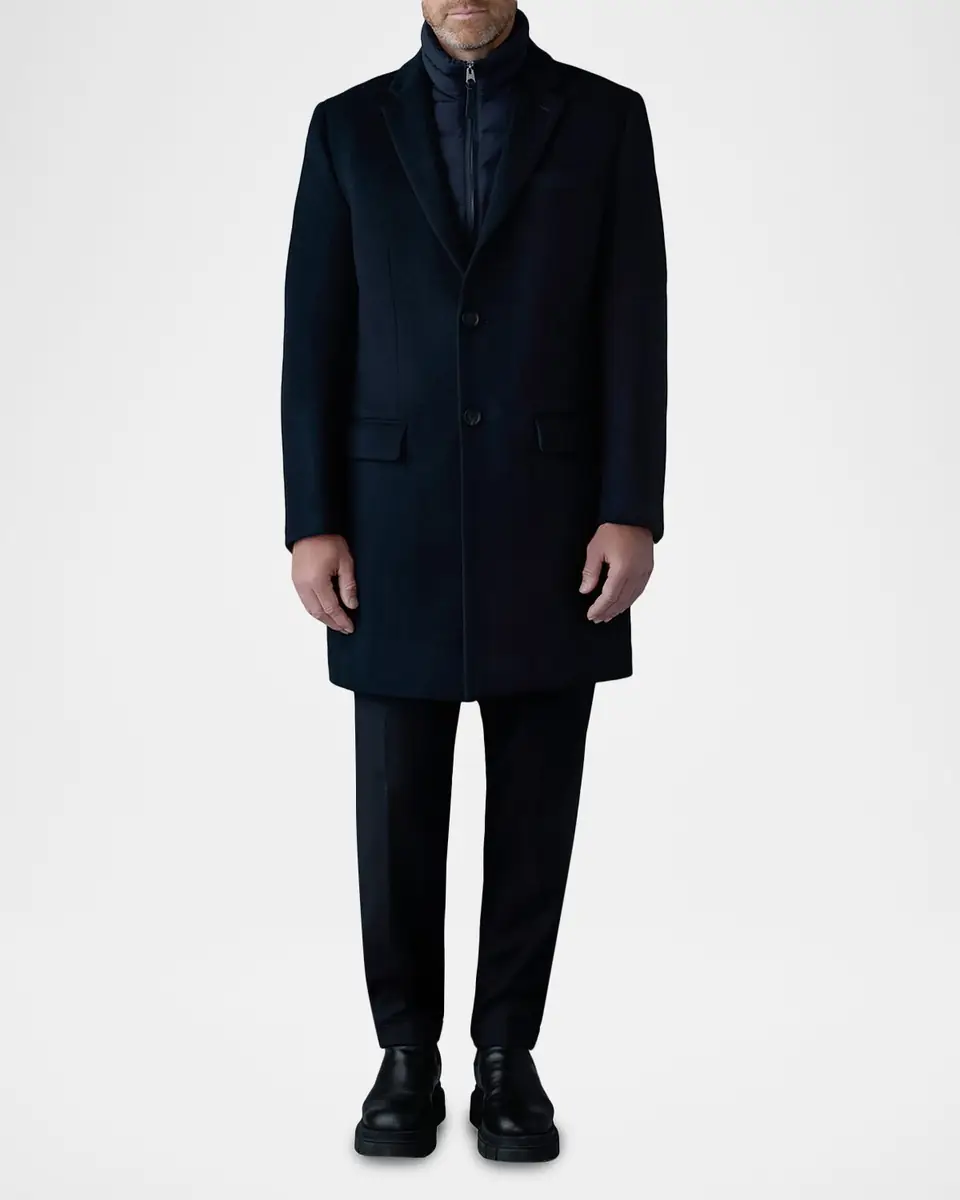 Mackage Men's Wool Topcoat with Removable Down Bib | Thumbnail 2