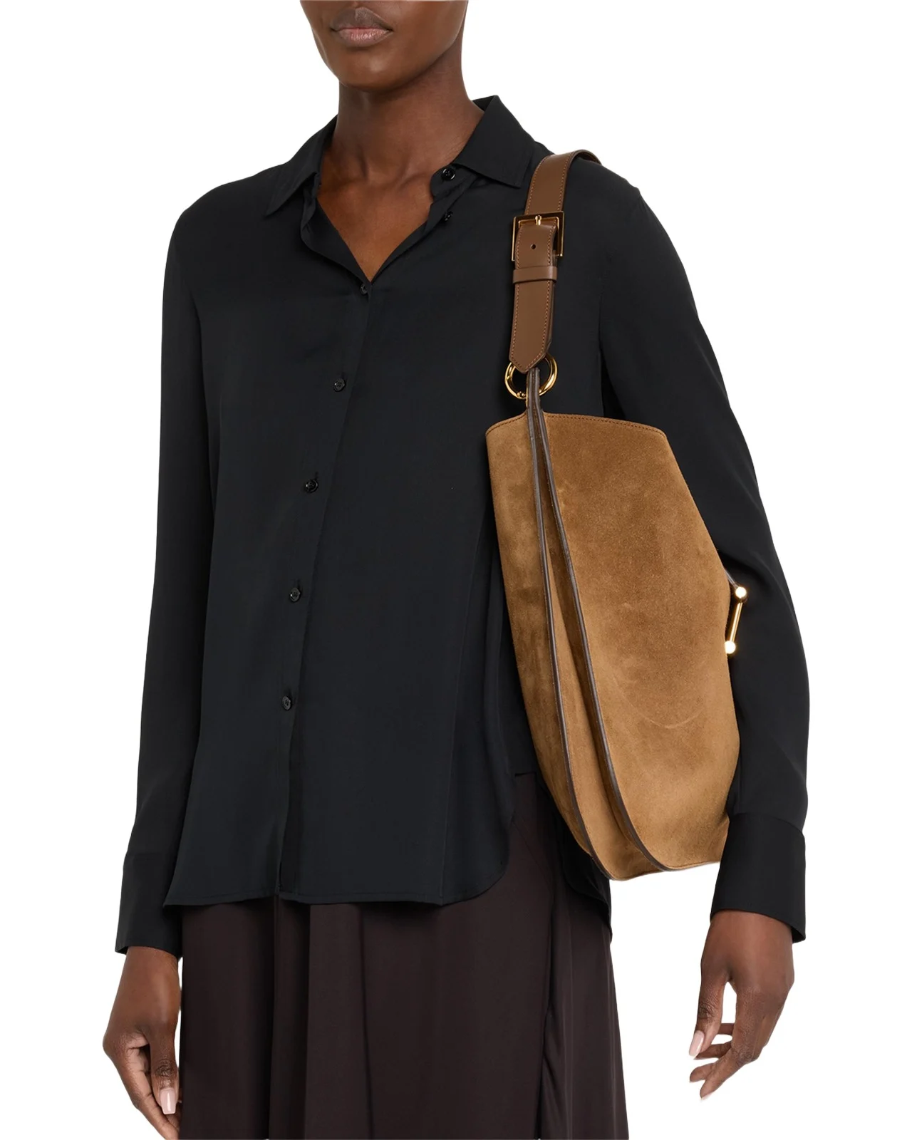Tara Large Crossbody Bag in Suede and Leather Tara Large Crossbody Bag in Suede and Leather
