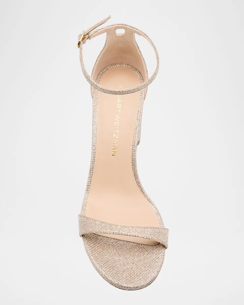Stuart Weitzman Nudist 75mm Metallic Block Sandals | Thumbnail 6
