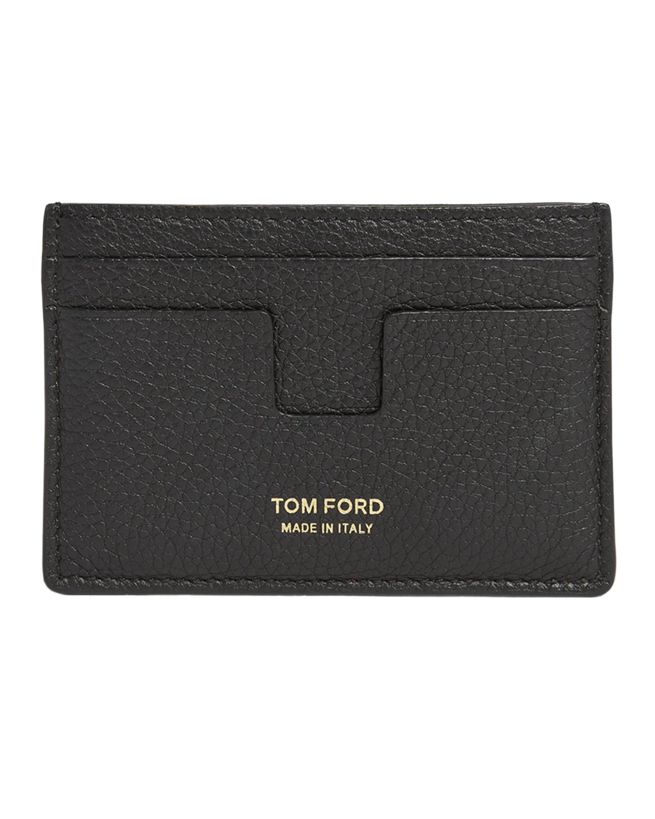 Men's T-Line Grained Leather Card Holder