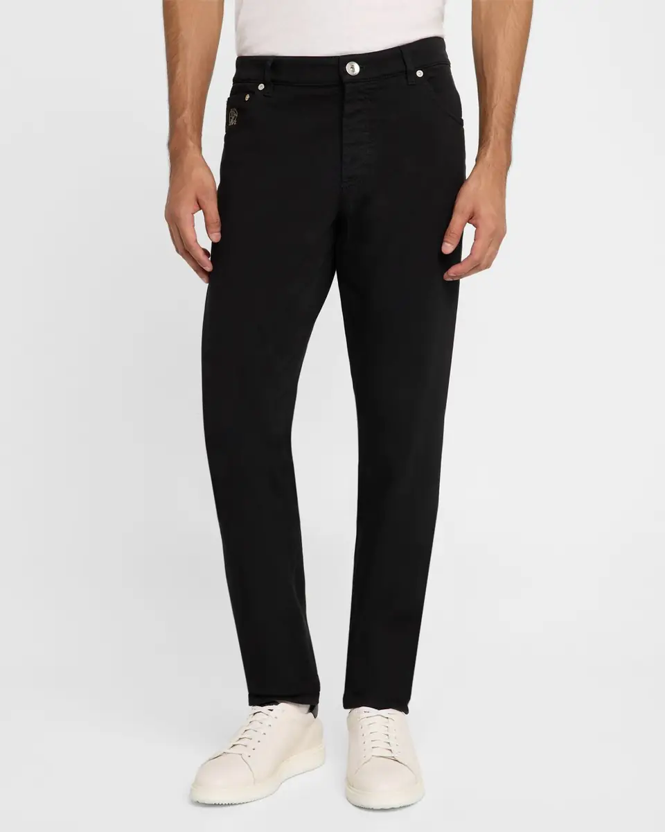 Brunello Cucinelli Men's Bull Denim Skinny-Fit Pants | Thumbnail 3 Brunello Cucinelli Men's Bull Denim Skinny-Fit Pants | Thumbnail 3