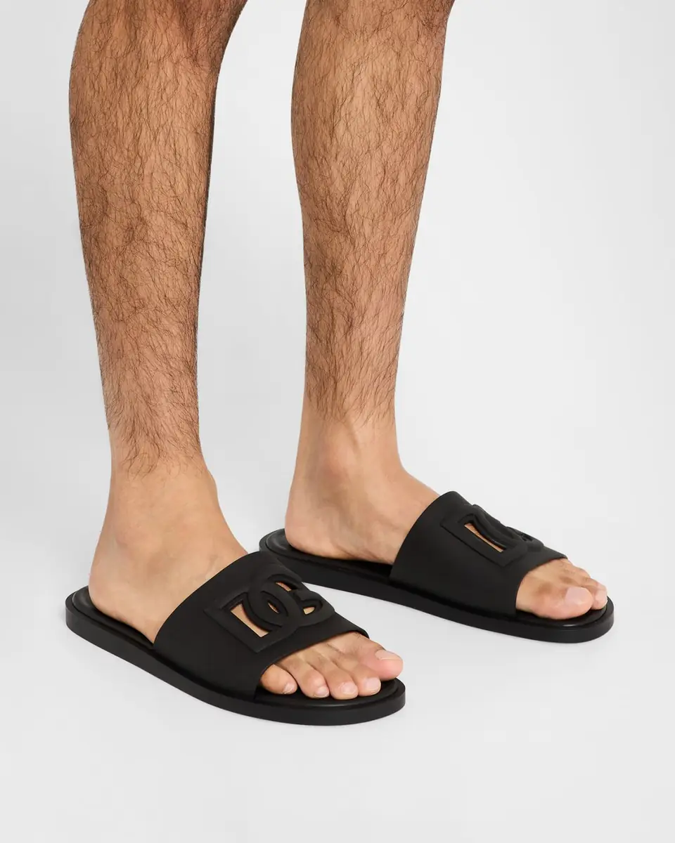 Dolce & Gabbana Men's Rubber Beachwear Pool Slides | Thumbnail 2 Dolce & Gabbana Men's Rubber Beachwear Pool Slides | Thumbnail 2