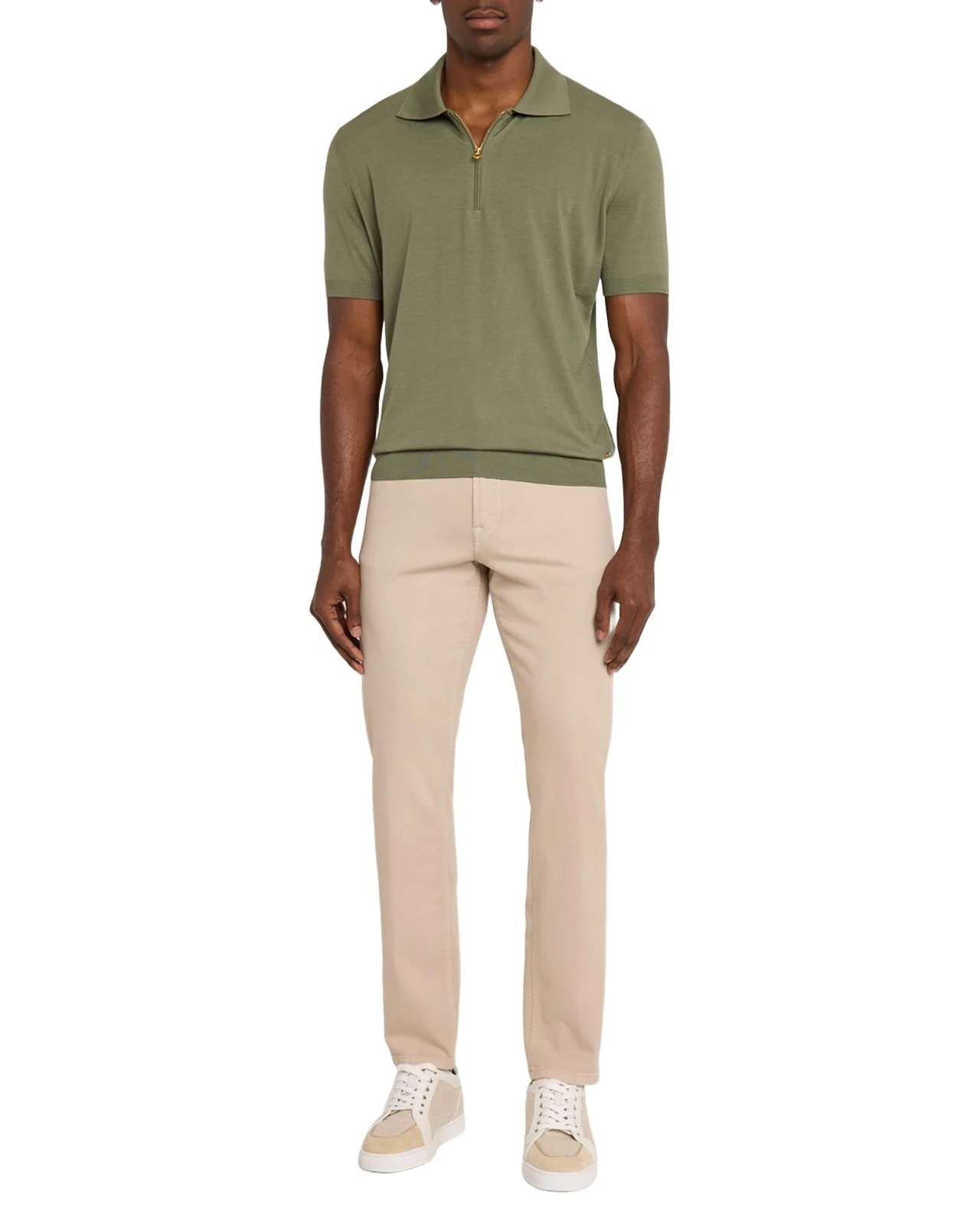 Stefano Ricci Men's Quarter-Zip Short-Sleeve Polo Sweater