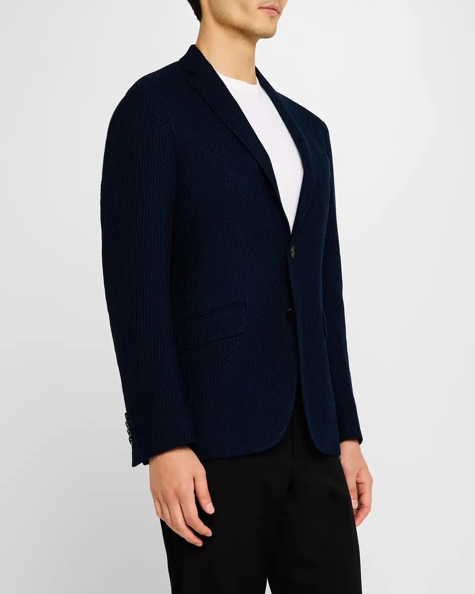 Etro Men's Basic Textured Blazer | Thumbnail 4 Etro Men's Basic Textured Blazer | Thumbnail 4