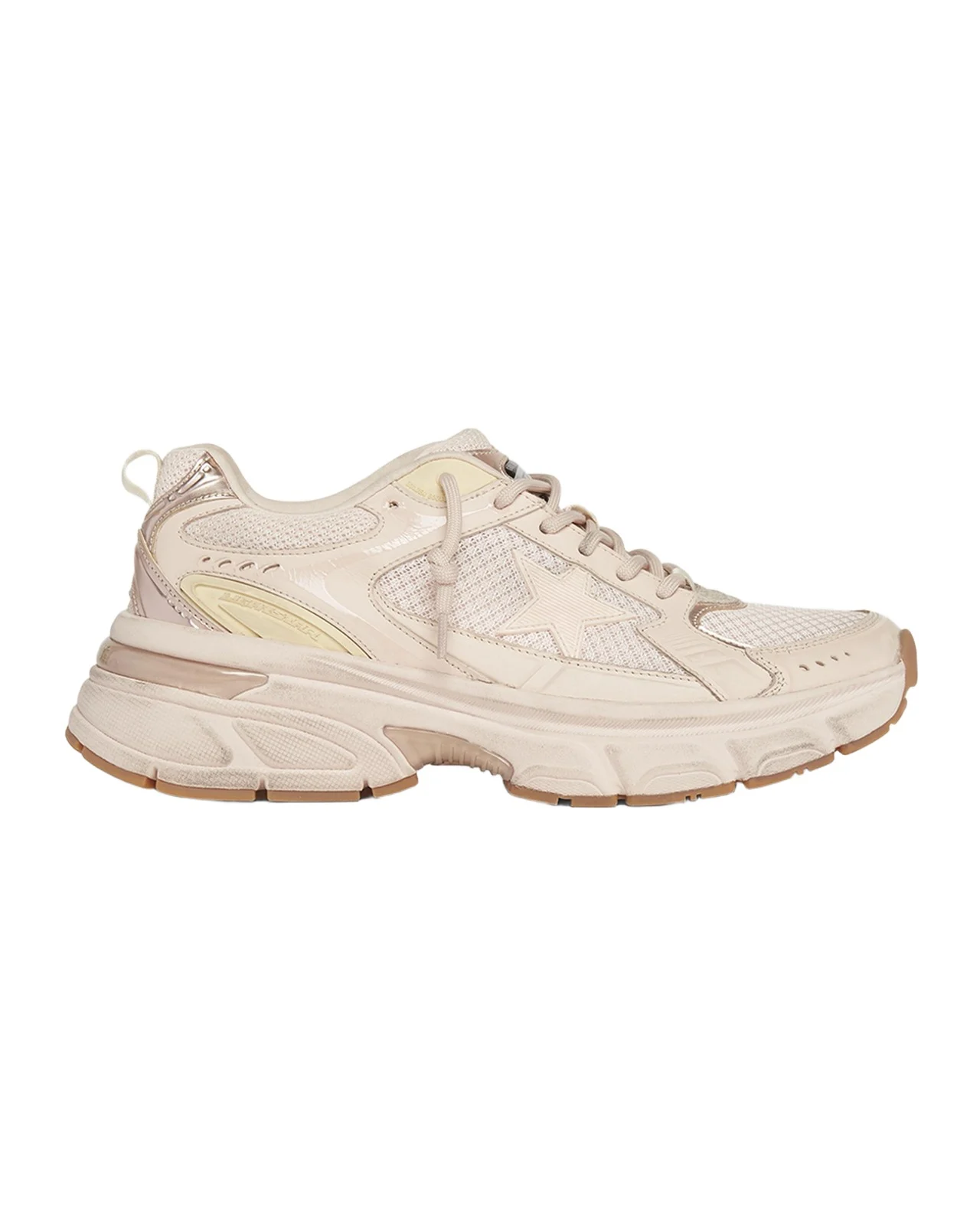 Golden Goose Lightstar Net Mixed Leather Runner Sneakers