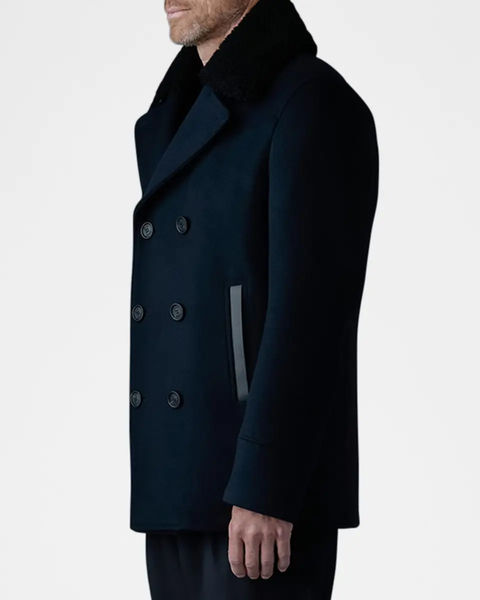Mackage Men's Cole Wool Peacoat with Shearling Collar | Thumbnail 5 Mackage Men's Cole Wool Peacoat with Shearling Collar | Thumbnail 5
