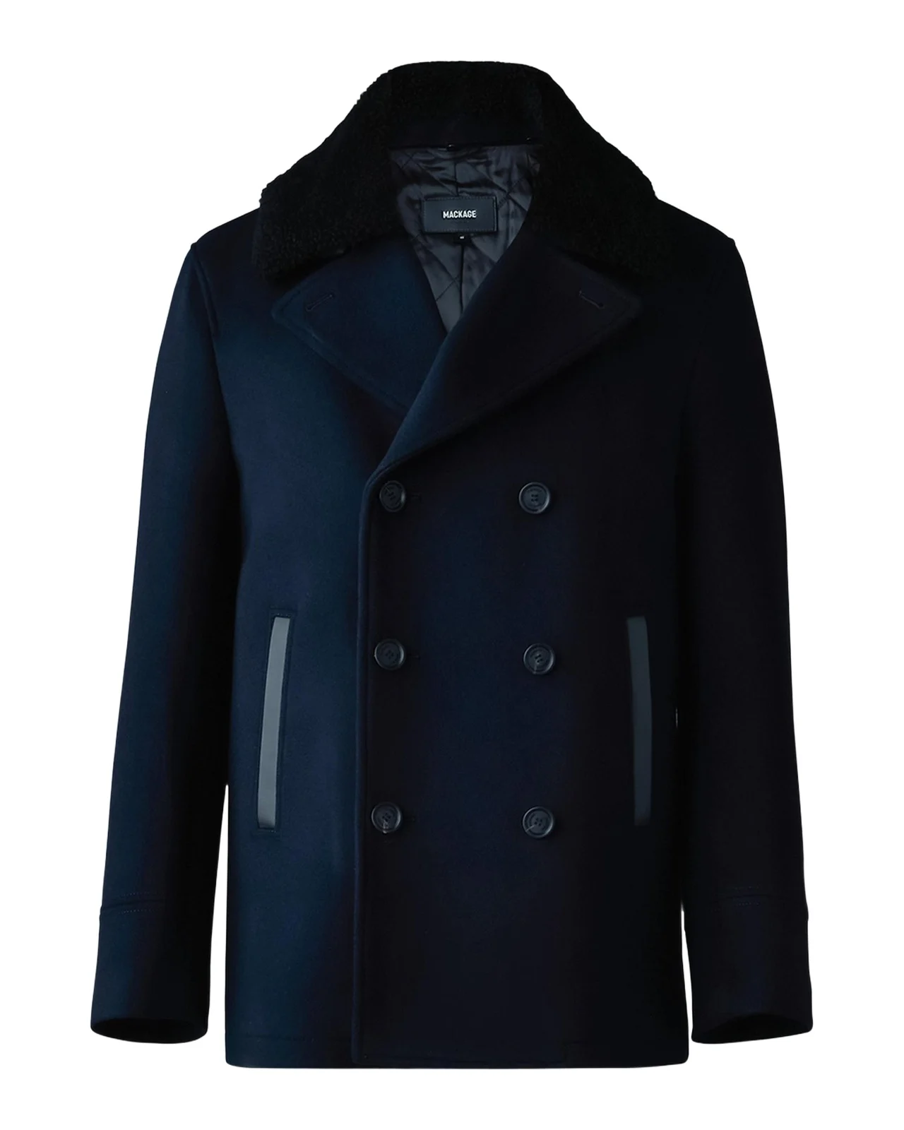 Men's Cole Wool Peacoat with Shearling Collar Men's Cole Wool Peacoat with Shearling Collar