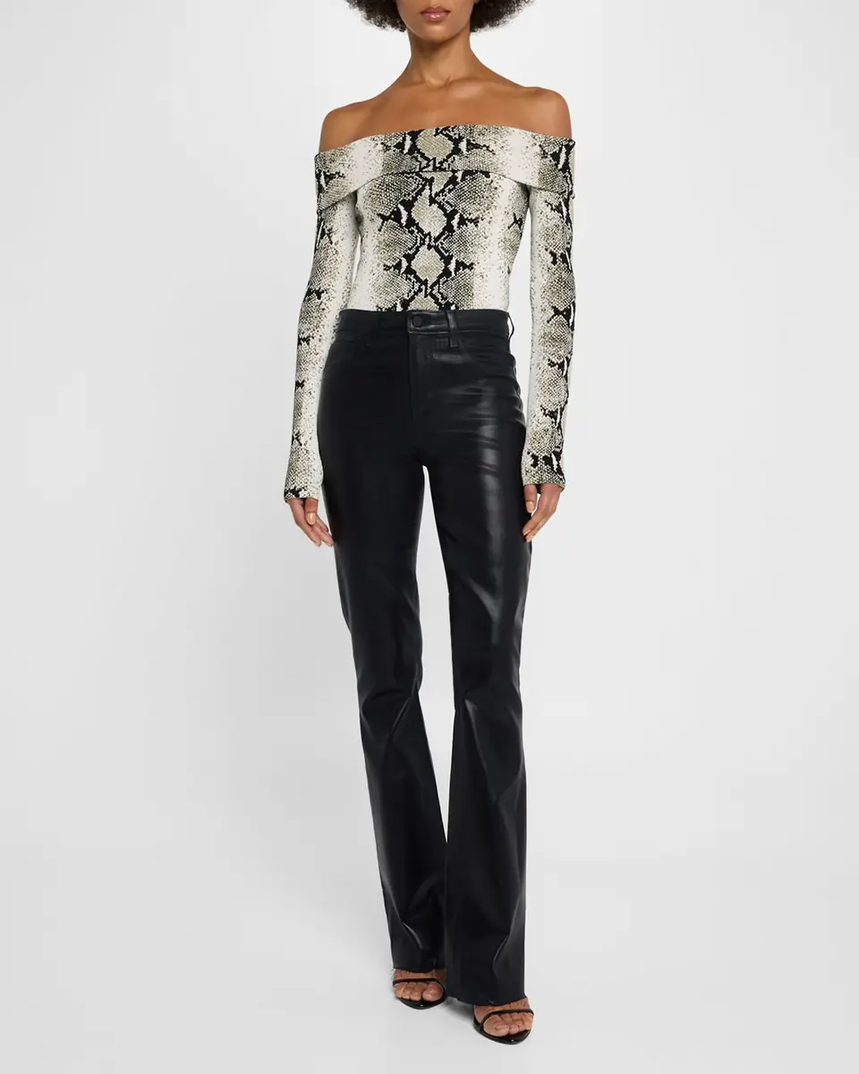 L'Agence Ruth High-Rise Coated Straight Jeans | Thumbnail 2