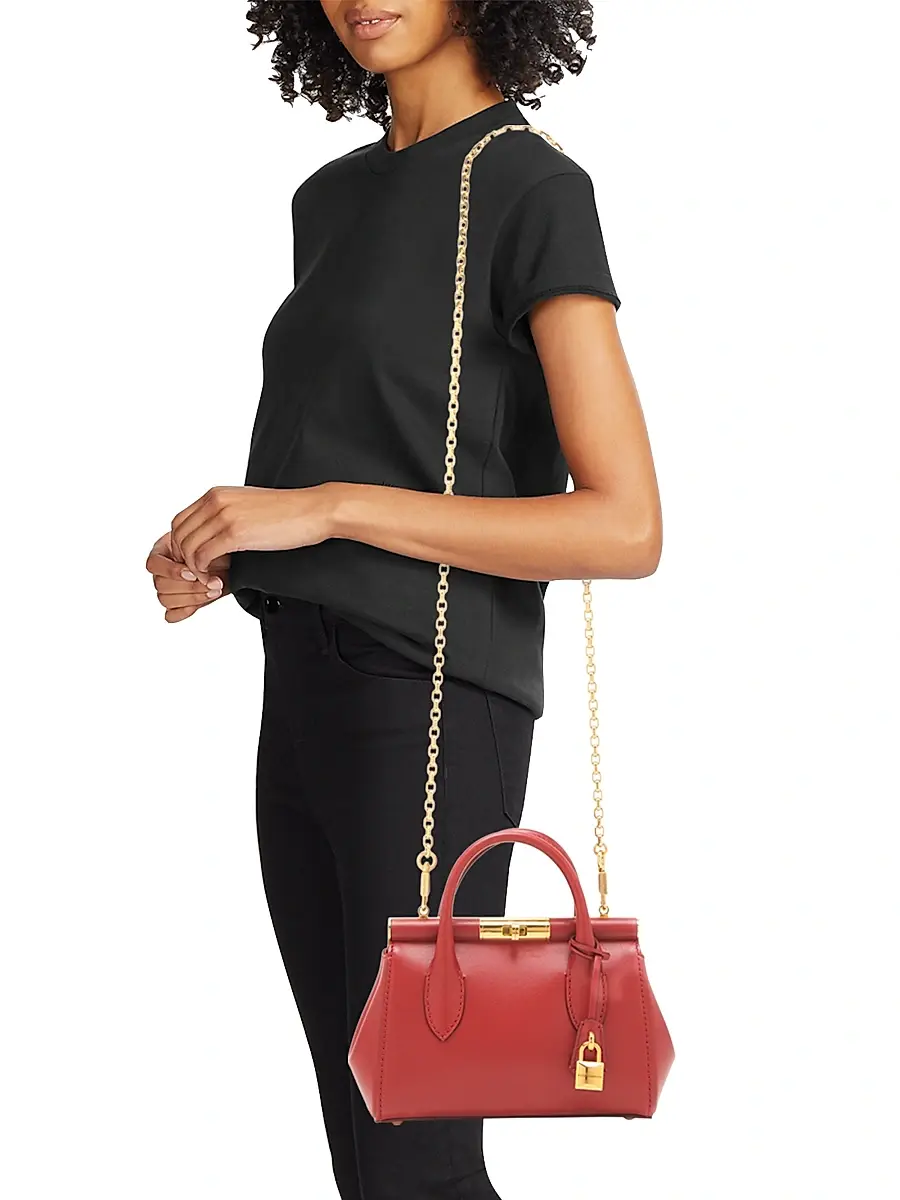 Dolce & Gabbana Women's Marlene Leather Top Handle Bag - Tono Rosso Scuro | Thumbnail 3 Dolce & Gabbana Women's Marlene Leather Top Handle Bag - Tono Rosso Scuro | Thumbnail 3