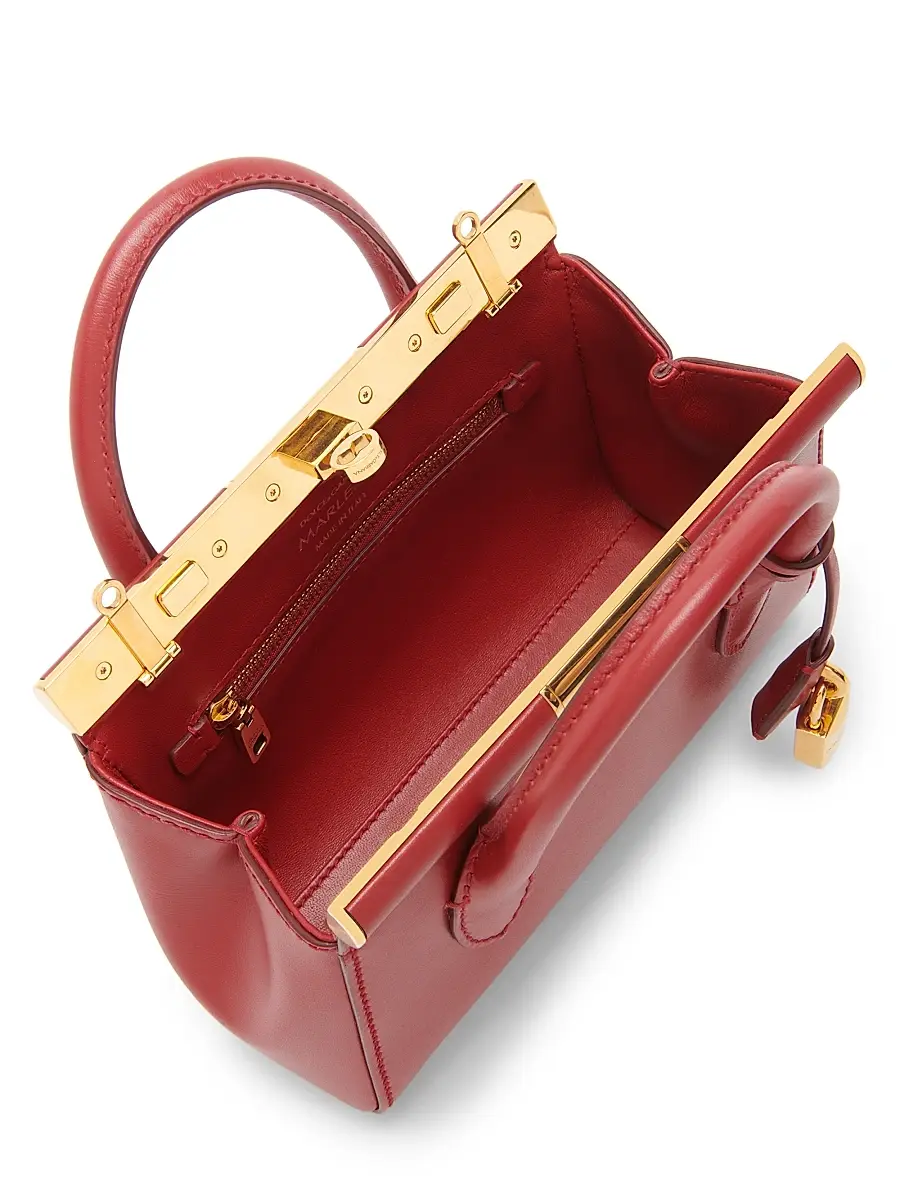 Dolce & Gabbana Women's Marlene Leather Top Handle Bag - Tono Rosso Scuro | Thumbnail 4 Dolce & Gabbana Women's Marlene Leather Top Handle Bag - Tono Rosso Scuro | Thumbnail 4