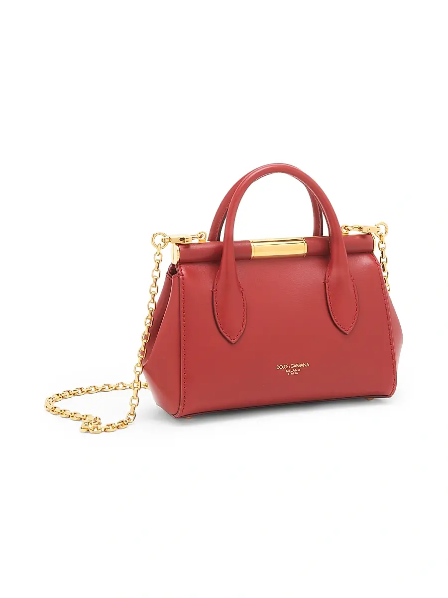 Dolce & Gabbana Women's Marlene Leather Top Handle Bag - Tono Rosso Scuro | Thumbnail 5 Dolce & Gabbana Women's Marlene Leather Top Handle Bag - Tono Rosso Scuro | Thumbnail 5