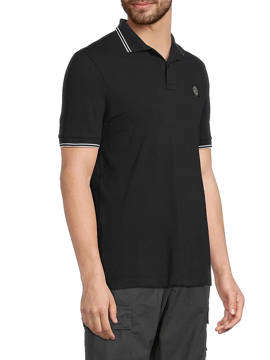 Stone Island Men's Stretch-Cotton Polo Shirt | Thumbnail 4 Stone Island Men's Stretch-Cotton Polo Shirt | Thumbnail 4