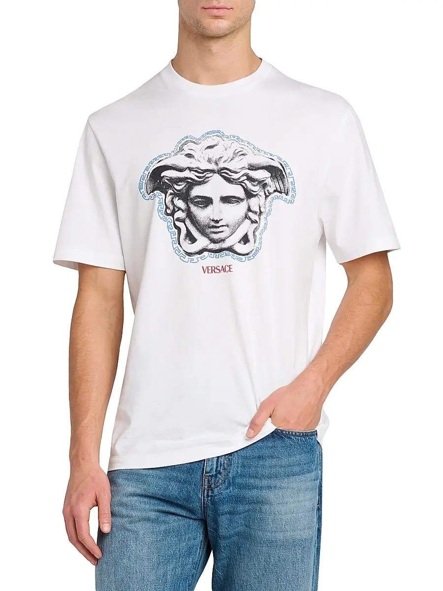 Versace Men's Greca Medusa Crewneck T-Shirt | Thumbnail 3 Versace Men's Greca Medusa Crewneck T-Shirt | Thumbnail 3