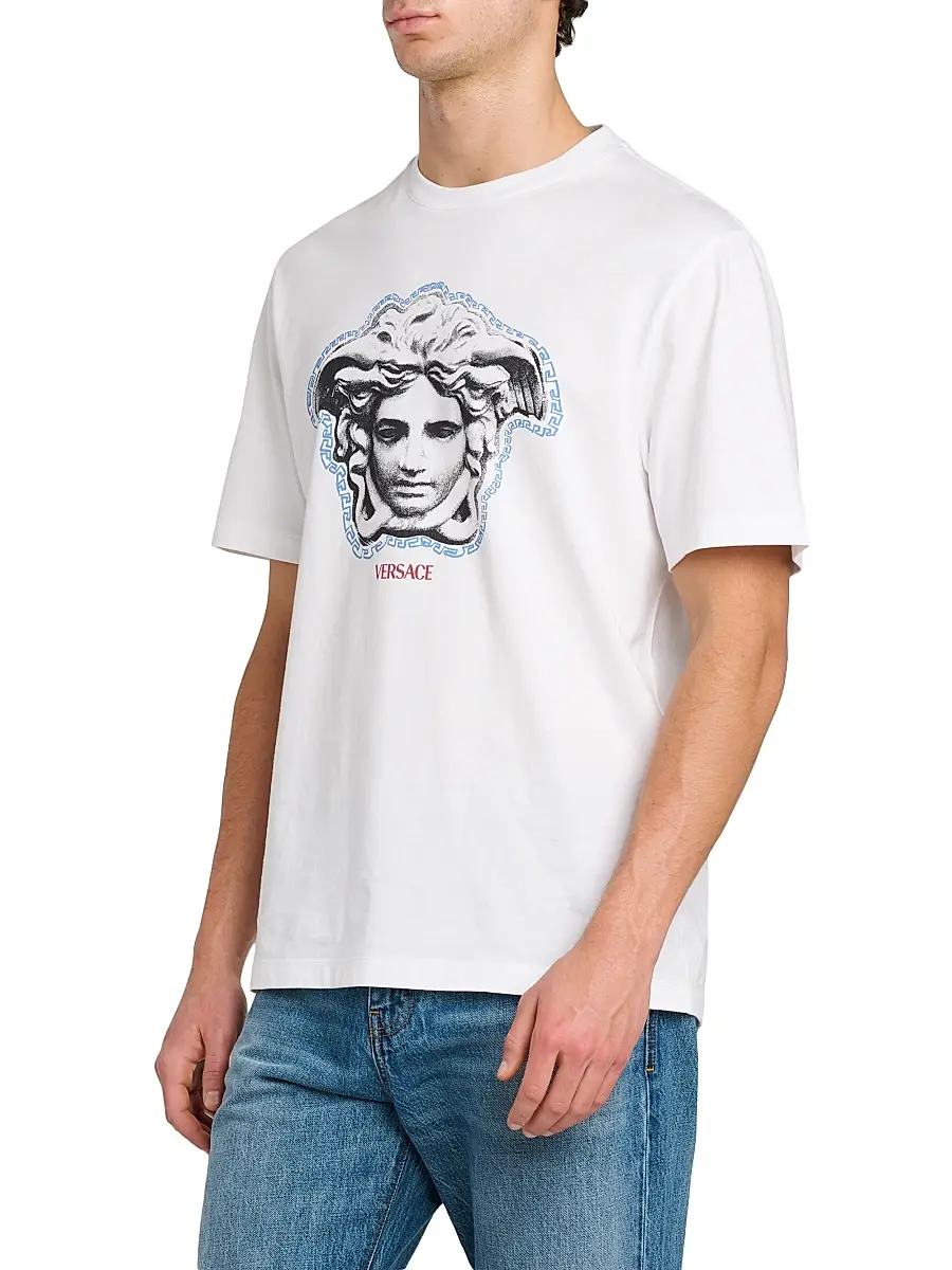 Versace Men's Greca Medusa Crewneck T-Shirt | Thumbnail 4 Versace Men's Greca Medusa Crewneck T-Shirt | Thumbnail 4